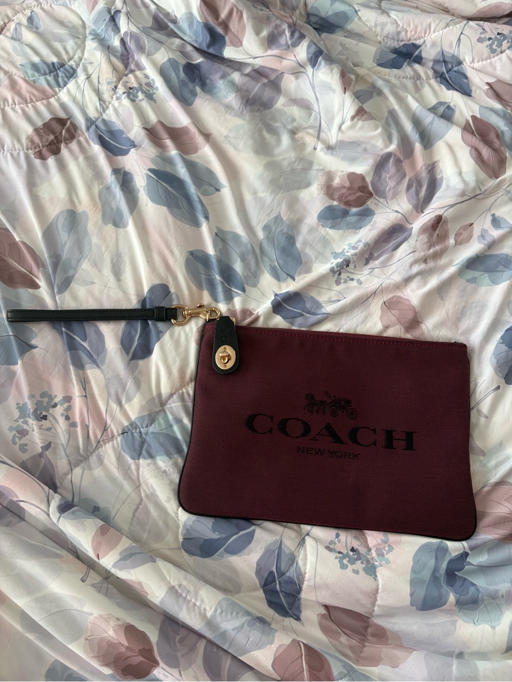 COACH Burgundy Wristlet Clutch